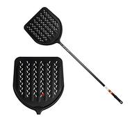 Lilly Codroipo Pala Pizza Professionale in Lega Alluminio Nera con Testa Forata Modello 3D (cm.36/ h.135)
