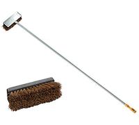 HOME Spazzolone per forno in fibra naturale – manico in acciaio con raschietto – 170 cm