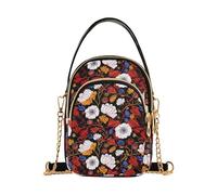 Lilly Floral White Wildflower Nero alla moda trapuntato borse a tracolla per le donne con multi tasche borse a mano per l'autunno