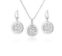 LILLY MARIE Catena Con Ciondolo Cuore E Orecchini Abbinati In Argento Sterling 925
