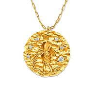 LILLY MARIE LillyMarie Donne Catena argento dorato Argento sterling 925 Ciondolo placcato oro segno zodiacale Acquario portafortuna lunghezza regolabile Confezione ecologica Regali per la mamma