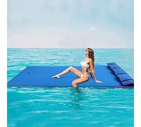 Lilly Pad Floating Water Matte, tappetino galleggiante in schiuma XPE, resistente agli strappi e galleggiante, per lago, spiaggia, lago, rilassamento, blu, 3,5 m x 1,8 m x 3,3 cm