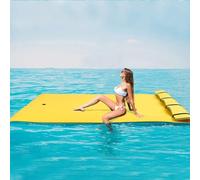 Lilly Pad Floating Water Matte, tappetino galleggiante in schiuma XPE, resistente agli strappi e galleggiante, per lago, spiaggia, lago, relax, giallo, 2,7 m x 1,5 m x 3,3 cm