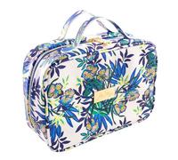Lilly Pulitzer Astuccio per cosmetici con due tasche con cerniera, finestra in vinile e manici, borsa da viaggio facile da pulire, borsa da viaggio per trucchi con dettagli dorati, il punto più caldo,