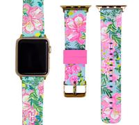 Lilly Pulitzer Cinturino in silicone per Apple Watch da donna, dimensioni per adattarsi a smartwatch da 38 mm, 40 mm, 42 mm e 44 mm, compatibile con Apple Watch serie 1-6 e SE, Fenicottero fruttato,