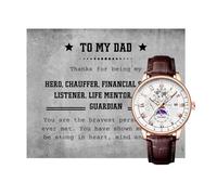 Lilly Rocket To My Dad - Set regalo di lusso con biglietto con messaggio personalizzato e lussuosa scatola regalo in legno - regalo da figlio, figlia o figliastro, Opzione orologio 3, Classico