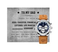 Lilly Rocket To My Dad - Set regalo di lusso con biglietto con messaggio personalizzato e lussuosa scatola regalo in legno - regalo da figlio, figlia o figliastro, Opzione orologio 4, Classico