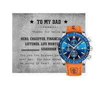 Lilly Rocket To My Dad - Set regalo di lusso con biglietto con messaggio personalizzato e lussuosa scatola regalo in legno - regalo da figlio, figlia o figliastro, Opzione orologio 2, Classico