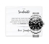 Lilly Rocket To My Soulmate - Set regalo di lusso per anima gemella, regalo per anniversario, San Valentino, orologio per marito, fidanzato, moglie o fidanzata, Guarda l'opzione due, Classico