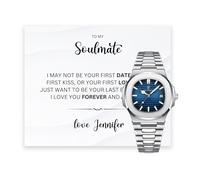 Lilly Rocket To My Soulmate - Set regalo di lusso per anima gemella, regalo per anniversario, San Valentino, orologio per marito, fidanzato, moglie o fidanzata, Guarda l'opzione tre, Classico