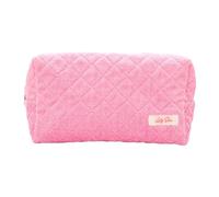 Lilly Skin - Astuccio con scomparto impermeabile per pad, salviette, cotone lavabili e riutilizzabili, Rosa, Astuccio da toilette