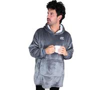 Lilly Skin Plaid Cocooning a Maniche Ultra morbide - Coperta in Pile Calda e Confortevole per la casa - Taglia Unica Regolabile - Ideale per l'inverno, telelavoro o Regalo coccooning - Grigio