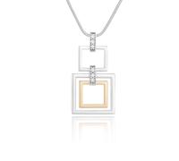 LillyMarie Collana Donna In Argento Sterlina 925 Con Pendente Dorato E Cristalli