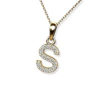 LillyMarie Collana Dorata Da Donna Con Pendente Lettera In Oro 333