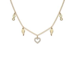 LillyMarie Collana In Oro Con Ciondoli A Forma Di Cuore E Ali Per Donne