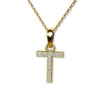 LillyMarie Collana In Oro Con Pendente Lettera E Zirconi Per Un Tocco Personale