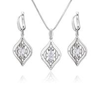 LillyMarie Set Di Gioielli In Argento Sterling Con Zirconi Comprendente Collana Regolabile E Orecchini