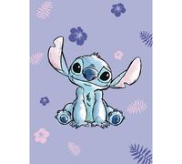 Lilo E Stitch Pile Coperta Confortevole Copriletto Bambini Viola Official Disney