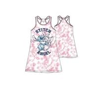 Lilo e Stitch Vestito Estivo per Bambina con Stitch e Angel, Tie-Dye Blu e Bianco, 100% Cotone (IT, età, 3 Anni, Regular, Rosa)