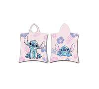 Jerry Fabrics Asciugamano Poncho con Cappuccio Lilo & Stitch Cotone Rosa 50 x 115 cm Bambini