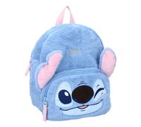 Zaino STITCH Fluffy Festival ECOPELLICCIA Disney Lilo & Stitch - Zainetto per bambini | Scuola | Asilo - Colore azzurro - dimensioni 26x21x11cm