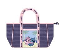 Cerdà Disney Lilo e Stitch Borsa da spiaggia 20 x 39 x 62 cm - Materiali riciclati - Motivo Stitch e Angel - Viola rosa