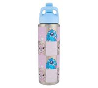 Lilo & Stitch - Borraccia in acciaio inox con cannuccia, 750 ml, design divertente per bambini e adulti, a prova di perdite, isolata, senza BPA, perfetta per scuola, viaggi e attività all'aperto