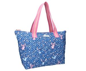 LILO STITCH Borsa Grande Shopping Bag SHOPPER Famous Floral 48x32x14cm BLU