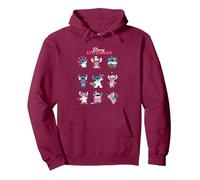 Lilo & Stitch Merry Stitchmas Natale Felpa con Cappuccio, Unisex per adulti, Bordeaux, M