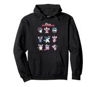 Lilo & Stitch Merry Stitchmas Natale Felpa con Cappuccio, Unisex per adulti, Nero, S