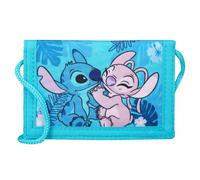 Lilo & Stitch Portafoglio Bambini, 9x13 cm, con chiusura lampo, regalo per ragazzi e ragazze, Blu, 8 X 13 Centimeters, Taschino sul petto
