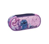 Lilo & Stitch Portapenne Scuola ROUND PLUS 2CUTE, Multicolore - Astuccio Scuola Monozip con Organizer Interno, Passanti Elastici - Accessori Zaino Scuola - Astuccio Bambina