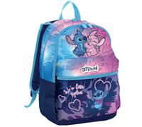 Seven Zaino Lilo & Stitch Doppio Scomparto, Blu, Tasca Frontale con Zip e Tasca per Borraccia, Bambina, Scuola Elementare