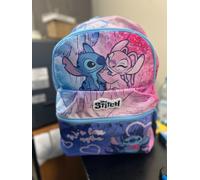 Seven Zaino Lilo & Stitch Doppio Scomparto, Blu, Tasca Frontale con Zip e Tasca per Borraccia, Bambina, Scuola Elementare