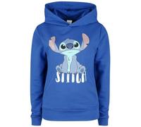 Lilo & Stitch Stitch - Sit Donna Felpa con Cappuccio Blu M 70% Cotone, 30% Poliestere Regular
