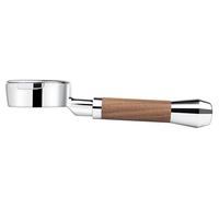 LILQ Portafiltro a 2 orecchie nude senza fondo da 58 mm, compatibile con macchine Grouphead E61, include cestello da 18-20 g (WalnutV2Fusion, 58 mm per E61)