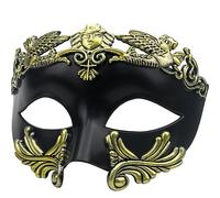 Lilwomen - Maschera veneziana da uomo, per matrimonio, martedì grasso, burlesque, colore: oro