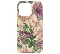 Lily and Chrysanthemum Stampa di fiori vintage Custodia per iPhone 15 Pro Max