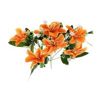 Lily Artificiale Finta Arancia in Plastica per Centrotavola Elegante | Decorazione Riutilizzabile senza Sole, Stile Romantico, per Composizioni Floreali, Scatole Regalo, Esterno