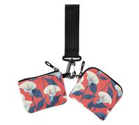 Lily Calla Portafogli da donna con fiori rossi porta carte di grande capacità con cerniera portamonete portafoglio con cinturino da polso per donna 2 pezzi, fiori rossi giglio cala, 1 taglia, casual