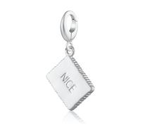Lily Charmed Charm a forma di biscotto da donna, con clip compatibile con Pandora, in argento sterling o placcato oro, adatto a tutti i principali braccialetti e collane, design del Regno Unito
