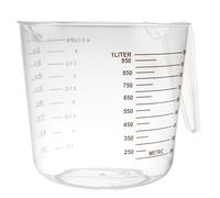 LILY COOK, KP0066 - Dosatore in plastica trasparente, 1 l, con manico ergonomico, utensile da cucina preciso per misurare liquidi in ml, tazza e oz, leggero e pratico