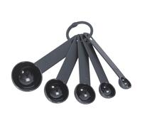 Lily cook Set 5 Cucchiai Dosatori Liquidi e Solidi Nero | Plastica, set 5 cucchiai dosatori, 11,6x6,3 cm, liquidi e solidi, precisi ed ergonomici, cucina, nero