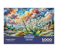 Lily della valle Jigsaw Puzzle Impossible 1000 Pezzi Fiori Piante Bellissimo Decorazione Per La Casa. Giochi Rilassamento E Intelligence Per Adulti E Ragazzi Da 14 Anni 70x50cm/1000pcs