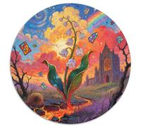 Lily della valle1000 Pezzi Rotonda Puzzle FioreAdulti Bel Regalo Per Amici Di Famiglia Edugattoivi Per Bambini Puzzle Difficile1000 pezzi (67.5x67.5cm)