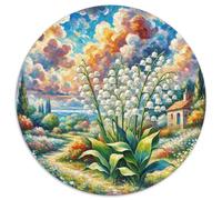 Lily della valle1000 Pezzi Rotonda Puzzle FioreAdulti Strumento Musicale Puzzle Per Bambini Decompressione E Regalo Edugattoivi Per Bambini Difficile E Impossibile1000 pezzi (67.5x67.5cm)