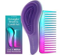 Lily England Set di spazzola districante e pettine per capelli, spazzola per capelli leggera e pettine a denti larghi per donne, spazzola districante liscia e pettine per capelli ricci, Sirena