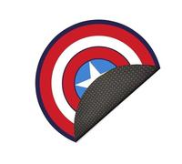 Lily&her friends - Tappeto Rotondo a Stella con Tema Captain America, Diametro: 40cm, Rosso, Compatibile per Camera da Letto e Soggiorno