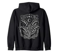 Lily of The Valley Celeste Wildflower Witchy Moon Phase Felpa con Cappuccio