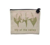 Lily of The Valley Flowers Minimalist Chic Garden Love - Astuccio per trucco in tela effetto lino, 15 x 10 cm, lino, 15 x 10 cm, Astuccio per il trucco